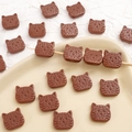 Perline a testa di gatto marrone in acrilico per gioielli fai-da-te e ciondoli - 17x16mm Foro 1.5mm (5 Pz/Confezione) / Caffè