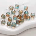 Cuentas de vidrio facetadas con degradado verde y ámbar para joyería DIY - 20 Piezas/Paquete / Estilo Dunhuang