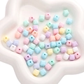 8mm facettierte quadratische Acrylperlen in Pastellfarben für DIY-Schmuck - 8mm (1,5mm Loch) 50 Stück/Packung / Mehrfarbig