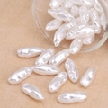 Baroque style irregular long teardrop ABS pearls in creamy white for DIY jewelry making - Long Seed Style (#41)