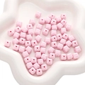 8mm rosa Acryl Würfelperlen für DIY Armbänder mit glatt polierter Oberfläche - 8mm (1,5mm Loch) 50 Stück/Packung / Rosa