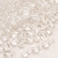 Transparante 8x10mm glazen koffieboon kralen met parelglans voor DIY sieraden maken - 10x8mm Gat Ongeveer 1mm / Wit