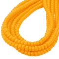 Vibrant orange polished glass barrel beads for DIY handmade jewelry bracelets - Porcelain Yellow