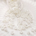 White ABS faux pearl flower shaped loose beads for DIY jewelry and necklaces - 6mm (Approx. 230 Pcs/10g Pack) / White