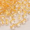 Handgemaakte 8x10mm transparante glazen koffieboonkralen met gouden golfpatroon - 10x8mm Gat Ongeveer 1mm / Oranje