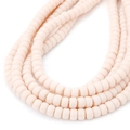 Strands of pale pink 6/8mm smooth glass barrel beads for DIY handmade jewelry crafting - Porcelain Pink