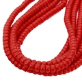 Strand of 6mm polished bright red round glass beads for DIY bracelet making - Red