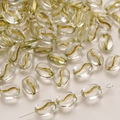 8x10mm transparante glazen koffieboonkraal met gouden golflijnen voor DIY sieraden - 10x8mm Gat Ongeveer 1mm / Grasgroen