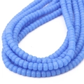 6mm light blue polished glass barrel beads for DIY bracelet and earring making - Sky Blue