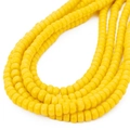 Vibrant yellow 6/8mm polished glass round beads for handmade DIY jewelry making - Diameter 6mm Thickness 4mm Hole 1mm 39cm/Strand / Yellow