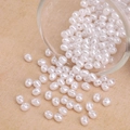 White Baroque imitation pearl beads for DIY jewelry and handmade bracelets - Small Oval Bead Style (#51)