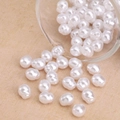 Loose white irregular Baroque faux pearl beads with holes for DIY jewelry making - Stone Bead Style (#54)