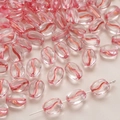 Koffieboon glazen kralen met roze en gouden spiraal voor DIY sieraden maken - 10x8mm Gat Ongeveer 1mm / Karmozijnrood