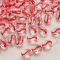 8x10mm transparante koffieboon glaskralen met rood wervelpatroon voor DIY-sieraden - 10x8mm Gat Ongeveer 1mm / Rood