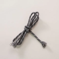 Grey polyester cord with white dashed patterns and fringed ends for DIY crafts - Two-tone Grey