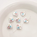 Abalorios de corazón plateados con diamantes de colores para bisutería artesanal DIY - Corazón Strass Redondo Rosa