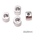 Silver large hole letter C acrylic beads 16x20mm for DIY jewelry making set of 4 - 16×20mm (1 Piece/Pack) / Letter C