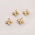 14K vergoldete Schmetterling-Perlen mit Zirkonia für DIY-Schmuckherstellung - Schmetterling / AD 10X8mm Loch 1,5mm