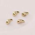 14K vergoldete gehammerte Perlen mit Zirkon für DIY Schmuckherstellung Zubehör - Wassertropfen / AD 11X5.8mm Loch 1,5mm
