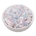 Iridescent butterfly acrylic beads for DIY jewelry in pastel white, pink and blue - 10x11mm / 100 Pieces Set / Pink and Blue Mix