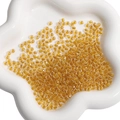 Golden 4mm faceted glass seed beads for DIY jewelry making in a white tray - 4mm (10g/Pack) / Dark Gold