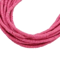Perles Heishi plates rouge rose en argile pour bijoux DIY et bracelets créatifs - Diamètre 3mm - Rose Rouge