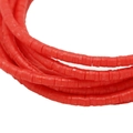 Perles Heishi plates rouges de 4mm en pâte polymère pour la création de bracelets - Diamètre 3mm - Rouge