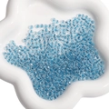 Faceted light blue glass seed beads for DIY jewelry making in a white tray - 4mm (10g/Pack) / Peacock Blue