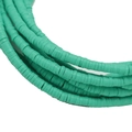 Perles Heishi plates rondes en argile polymère turquoise pour création de bijoux DIY - Diamètre 3mm - Vert Malachite