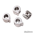 Set of four silver acrylic letter Q charms for DIY jewelry making size 19x23mm - Letter Q