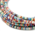 Perles Heishi colorées de 6mm en pâte polymère pour bijoux DIY au style bohème - Diamètre 3mm-40cm / Mélange de Couleurs Claires