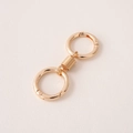 Polierter champagnergoldener Schlüsselanhänger aus Legierung mit Doppelfederring - 3cm Ring + 3cm Verschluss 8cm Gesamt / Gold