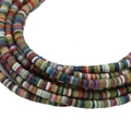 Brins de perles Heishi plates en argile colorée pour création de bijoux DIY et bracelets - Diamètre 3mm, Épaisseur env. 1mm, Trou env. 1mm, 40cm/Brin / Couleurs mélangées foncées