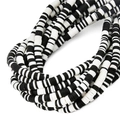 Perles heishi en pâte polymère rayées noir et blanc pour accessoires de bijoux DIY - Diamètre 4mm (env. 40cm/rang) / Mélange de Noir