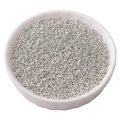 Perles de rocaille en verre argenté brillant dans un bol blanc pour bijoux DIY - 1.5mm / Paquet de 5g (Env. 1150 Pièces) / Argent