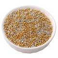 Perles de rocaille en verre or et argent pour bijoux DIY et bracelets faits main - 1.5mm / Paquet de 5g (Env. 1150 Pièces) / Bicolore Or & Argent