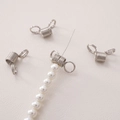 Clip a molla ferma perline in argento per la creazione di gioielli con perle e filo - Piccolo 7x20mm (Confezione da 1 Pezzo) / Senza Guaina (Argento)