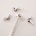 Fermi per perline in gomma bianca e metallo argento per la creazione di gioielli fai da te - Piccolo 7x26mm (Confezione da 1 Pezzo) / Manicotto Protettivo Bianco