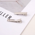 Pair of silver flat top metal duckbill hair clips with teeth for DIY hair accessories - Small Style (FHR093-32) / 3.2cm (20 Pieces/Pack) / Silver