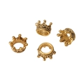 Antique gold plated 3D crown bead spacers for DIY jewelry bracelets and necklaces - 10×7mm / Antique Gold