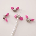 Strumenti ferma-perline rosa e argento per gioielli fai-da-te con perle artificiali - Grande 10x32mm (Confezione da 1 Pezzo) / Manicotto Protettivo Rosa