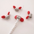 Molle ferma perline a forma di farfalla rossa per la creazione di gioielli fai da te - Grande 10x32mm (Confezione da 1 Pezzo) / Manicotto Protettivo Rosso