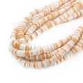 Perles Heishi plates en argile blanche et orange vif pour création de bijoux DIY - Diamètre 4mm x Épaisseur env. 1mm, Trou env. 1mm, 40cm/Rang / Mélange Jaune Terre