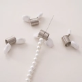 Molla fermaperle con morsetti a farfalla bianchi per creazione di gioielli fai-da-te - Grande 10x32mm (Confezione da 1 Pezzo) / Manicotto Protettivo Bianco