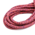 Fil de perles Heishi en argile polymère orange-rouge et bleu foncé marbré plat - Diamètre 6 mm x épaisseur env. 1 mm, trou env. 1 mm, 40 cm/fil / Rouge Orangé