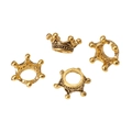 Set di quattro perline distanziatrici a corona in lega dorata per gioielli fai-da-te - 15×6mm / Oro Antico