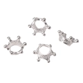 Distanziatori a forma di corona in argento per bracciali fai-da-te e creazione gioielli - 15×6mm / Argento Lucido