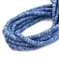 Perles heishi en pâte polymère marbré bleu pour bracelets DIY et création de bijoux - Diamètre 6mm - Bleu Foncé