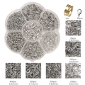 Silver jewelry making kit with lobster clasps and jump rings in a floral storage box - 4-10mm Mixed Kit White K (BDH317)