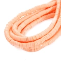 Flat round clay heishi beads in soft coral pink for DIY jewelry making - 6mm x 1mm x 1mm 40cm/Strand / Pale Green